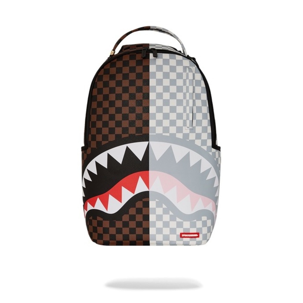 NEW Sprayground Sharks In Paris Cherry Blade Backpack Brown Gray Unisex Laptop